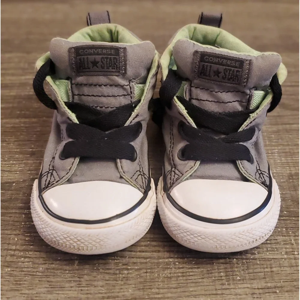 Converse‎ Chuck Taylor All Star Midtop Sneaker Shoes Toddler Size 6 Gray Green